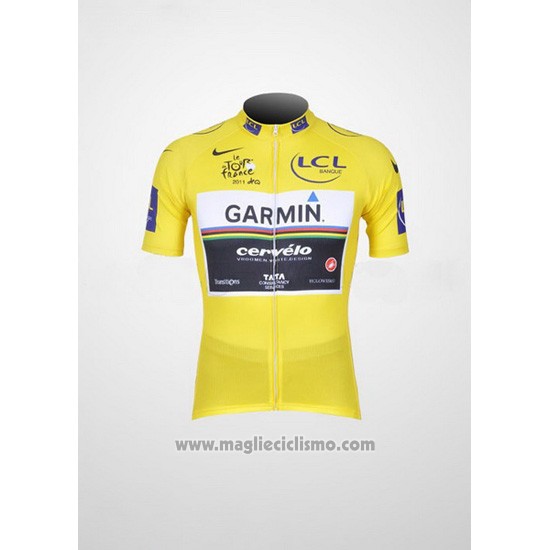 2011 Abbigliamento Ciclismo Garmin Lider Giallo Manica Corta e Salopette